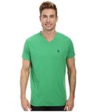 U.s. Polo Assn. V-neck Short Sleeve T-shirt (grass Heather) Men's Short Sleeve Pullover