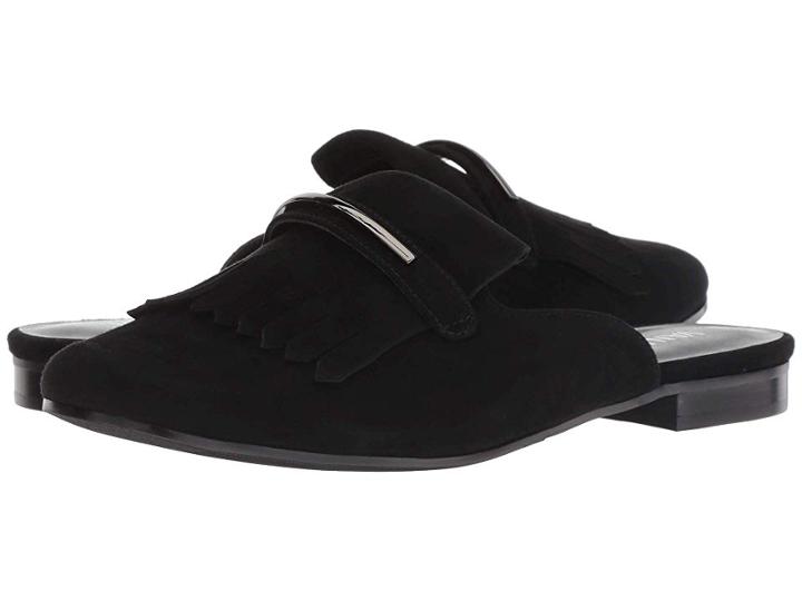 Vaneli Weslia (black Suede/gunmetal Trim) Women's Flat Shoes