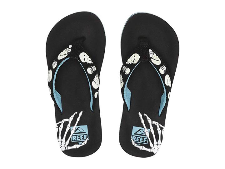 Reef Kids Ahi Color Change (little Kid/big Kid) (blue Skulls) Boys Shoes
