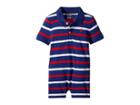 Ralph Lauren Baby Striped Cotton Polo Shortall (infant) (chalet Blue Multi) Boy's Overalls One Piece