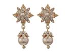 Marchesa Crystal Glass Pearl Drop Earrings (gold) Earring