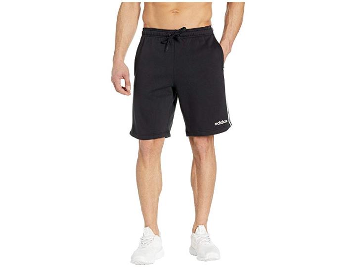 Adidas Essentials 3-stripes Fleece Shorts (black/white) Men's Shorts