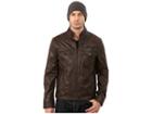 Kenneth Cole Reaction Faux Leather Hipster (wood Brown) Men's Coat
