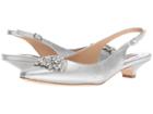 Badgley Mischka Page Ii (silver Metallic Suede) Women's 1-2 Inch Heel Shoes
