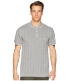 Todd Snyder Cotton Silk Ribbed Knit Polo (grey) Men's Short Sleeve Knit