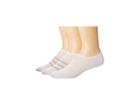 Adidas Climacool(r) Superlite Stripe Super No Show Socks 3-pack (white/clear Grey/clear Onix) Men's No Show Socks Shoes