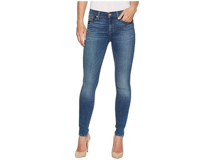 7 For All Mankind Skinny Jeans W/ Squiggle In Rich Coastal Blue (rich Coastal Blue) Women's Jeans