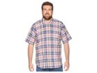 Polo Ralph Lauren Big Tall Madras Short Sleeve Sport Shirt (pink/indigo) Men's Clothing