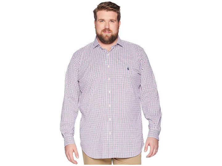 Polo Ralph Lauren Big Tall Performance Woven (magenta/navy) Men's Clothing