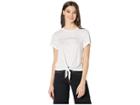 Bcbgeneration Not Compatible Rolled Sleeve Knot Tee Top (optic White) Women's Clothing