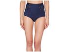 Unique Vintage Mrs. Cooper Bottom (navy/ivory Pin Dot) Women's Swimwear
