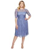 Kiyonna Luna Lace Dress (slate Blue) Women's Dress