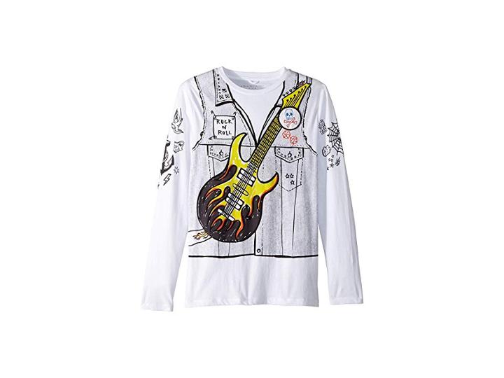Stella Mccartney Kids Barley Guitar Rocker Long Sleeve Tee (toddler/little Kids/big Kids) (white) Boy's T Shirt
