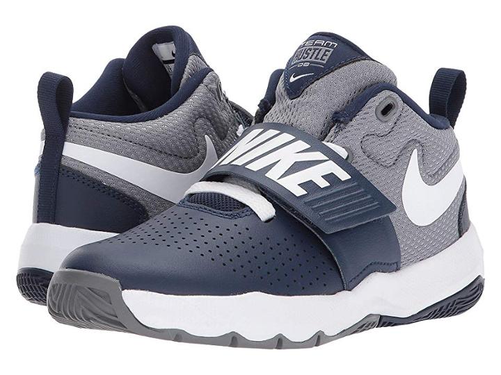 Nike Kids Team Hustle D8 (little Kid) (midnight Navy/white/cool Grey) Boys Shoes