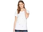 Mod-o-doc Classic Jersey Ditsy Embroidered Short Sleeve T-shirt (white) Women's T Shirt