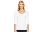 Royal Robbins Kickback To Front 3/4 Sleeve Top (white) Women's Long Sleeve Pullover