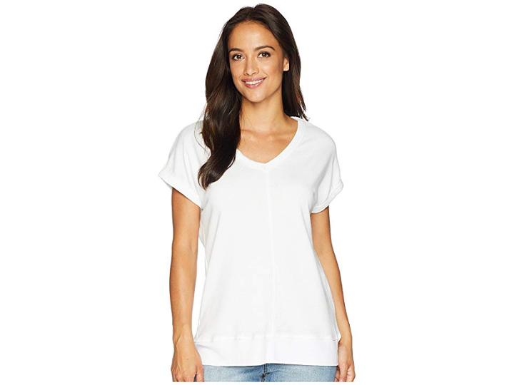 Allen Allen Cap Sleeve Vee (white) Women's Clothing