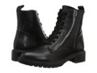 Steve Madden Officer Combat Boot (black Leather) Women's Lace-up Boots