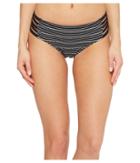 Jantzen Jacquard Pointelle Strappy Side Hipster Bikini Bottom (black) Women's Swimwear