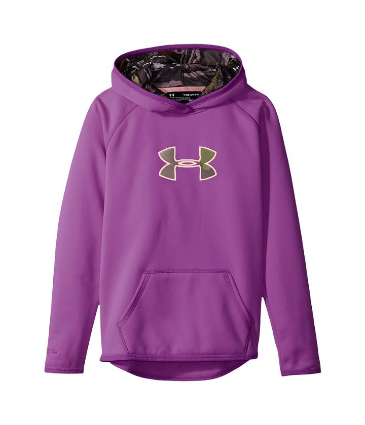 Under Armour Kids Ua Icon Caliber Hoodie (big Kids) (purple Rave/pop Pink) Girl's Sweatshirt
