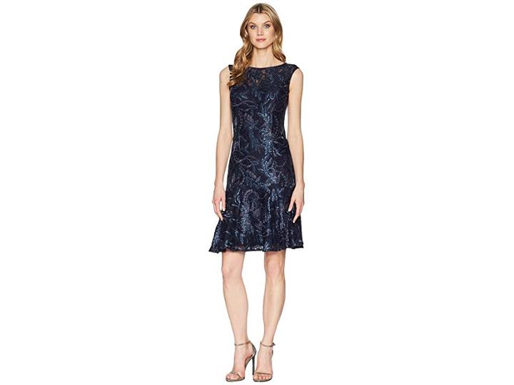 Adrianna Papell Short Trumpet Dress (midnight) Women's Dress