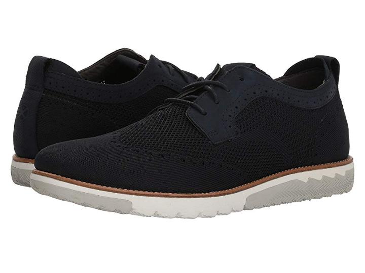 Hush Puppies Expert Wt Oxford (navy Knit/nubuck) Men's Lace Up Casual Shoes