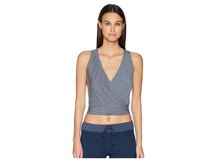 Else Amalfi Cross Over Cami Top (heather Grey/navy) Women's Clothing