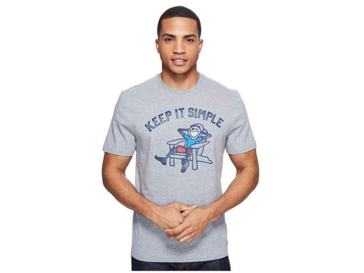 Life Is Good Adirondack Chair Crusher Tee (heather Gray) Men's T Shirt