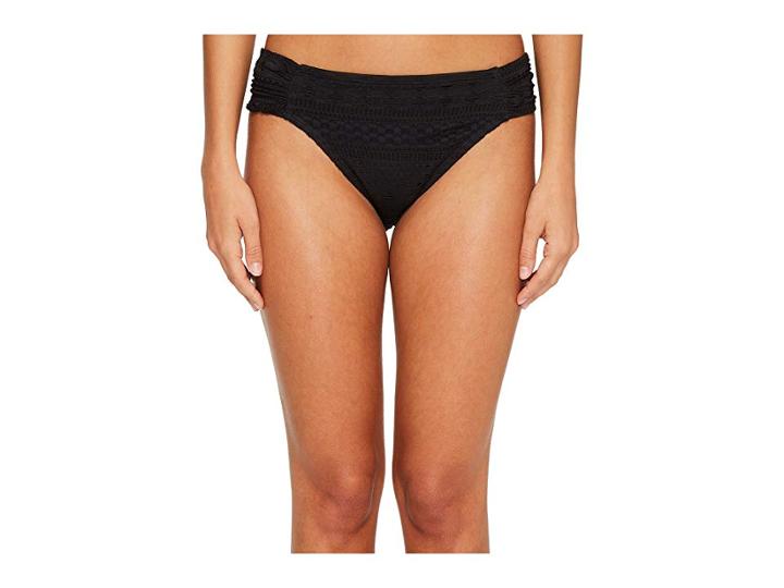 Bleu Rod Beattie Crochet Ole Side Tab Hipster Bikini Bottom (black) Women's Swimwear