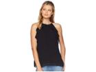 Michael Michael Kors Chain Ruffle Sleeveless Top (black/ Silver) Women's Clothing