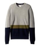 Ben Sherman Textured Color Block Crew Neck (silver Grey) Men's T Shirt