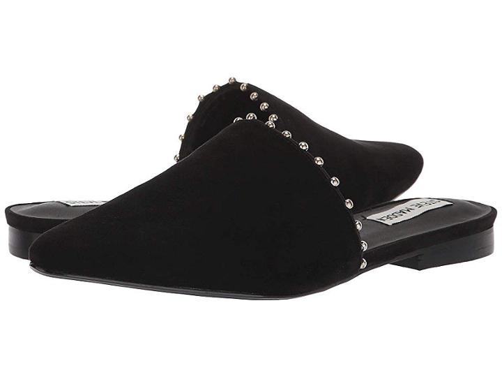 Steve Madden Trace-b Flat Mule (black Suede) Women's Shoes