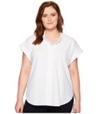 Lysse Plus Size Rosa Shirt (white) Women's Short Sleeve Button Up