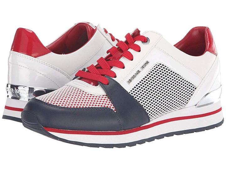 Michael Michael Kors Billie Trainer (admiral/off-white/bright Red) Women's Shoes