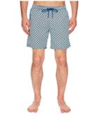 Mr. Swim Geometric Printed Dale Swim Trunks (turquoise) Men's Swimwear