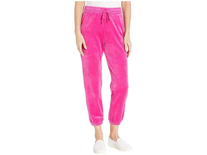 Juicy Couture Juicy Emboss Velour High-waisted Zuma Pants (raspberry Pink) Women's Casual Pants