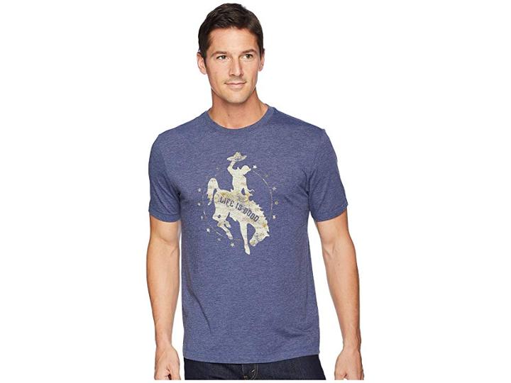 Life Is Good Rodeo Cowboy Cool Tee (darkest Blue) Men's T Shirt
