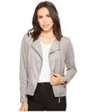 Calvin Klein Faux Suede Moto Jacket (tin) Women's Coat
