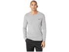 Nike Nsw Tee Long Sleeve Embroided Futura (dark Grey Heather/white/obsidian) Men's T Shirt