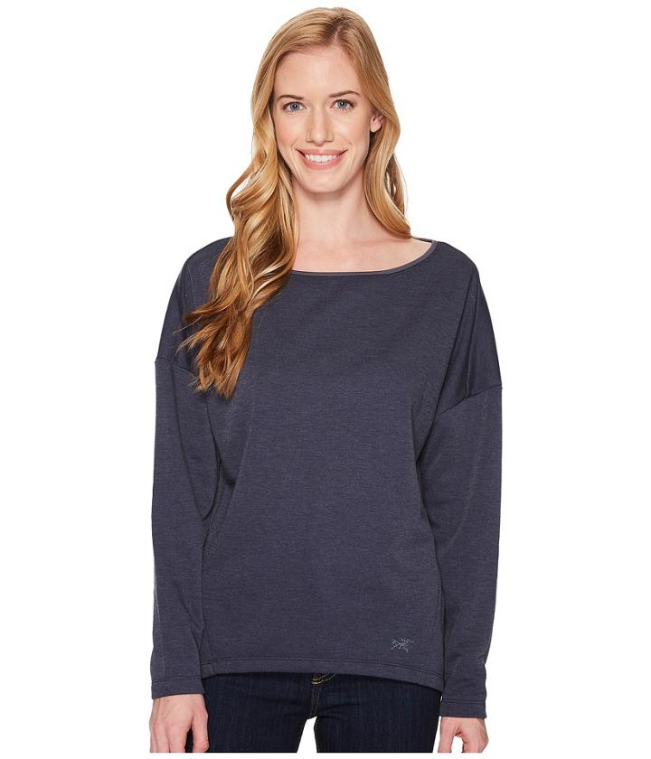 Arc'teryx Nyara Boat Neck Pullover (midnight Heather) Women's Clothing