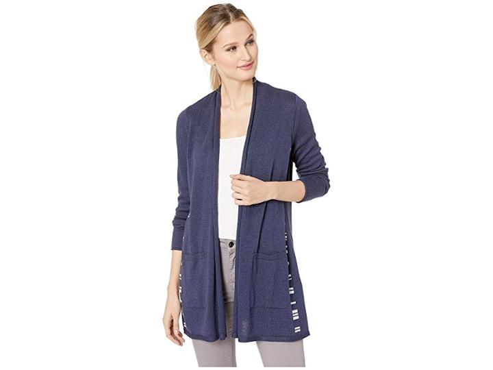 Nic+zoe Back At It Cardy (navy) Women's Sweater