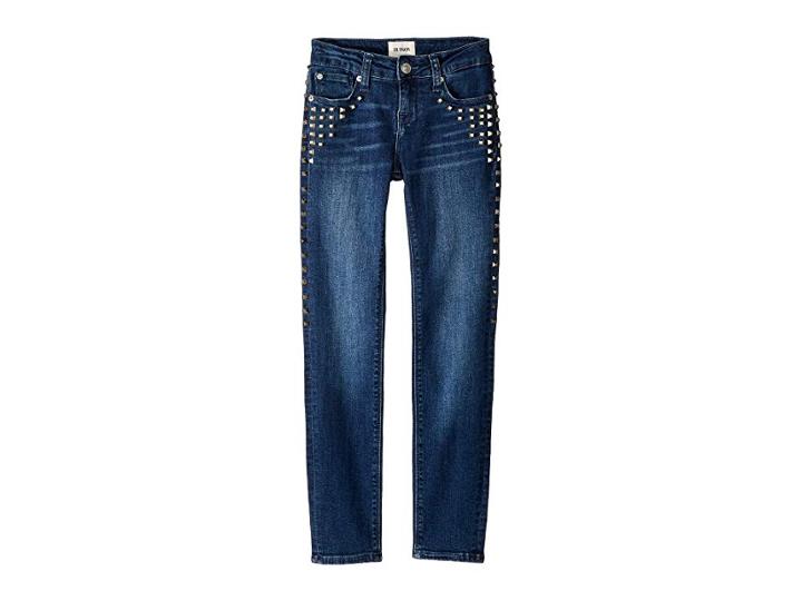 Hudson Kids Skinny With Studs In Dark Stone Wash (big Kids) (dark Stone Wash) Girl's Jeans