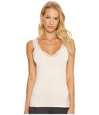 Only Hearts Delicious With Lace Deep V Tank Top (barely Pink) Women's Underwear