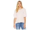 Ivanka Trump Ruffle Sleeve Blouse With Ruffle Hem (blush Pink) Women's Clothing