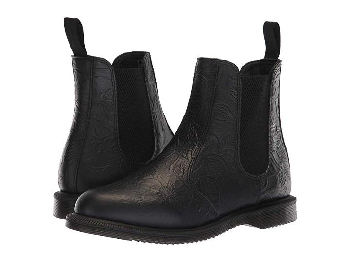 Dr. Martens Flora Kensington (black Floral Emboss) Women's Boots