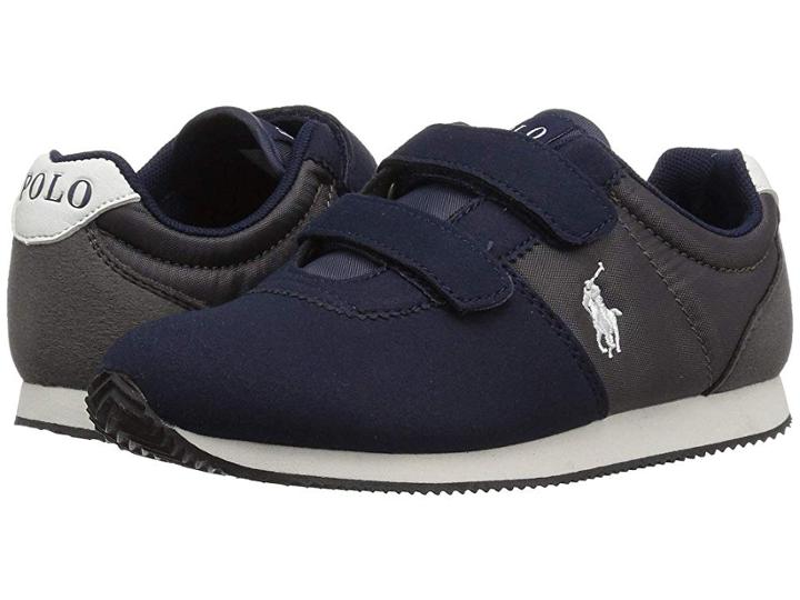Polo Ralph Lauren Kids Brightwood Ez (little Kid) (navy/charcoal Microsuede) Boy's Shoes