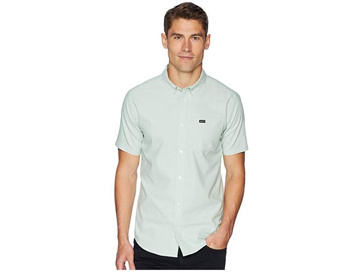 Rvca That'll Do Stretch Short Sleeve Woven (green Haze) Men's Clothing