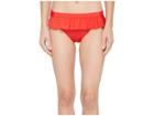 Kenneth Cole Ready To Ruffle Smocked Skirted Bikini Bottom (sunset) Women's Swimwear