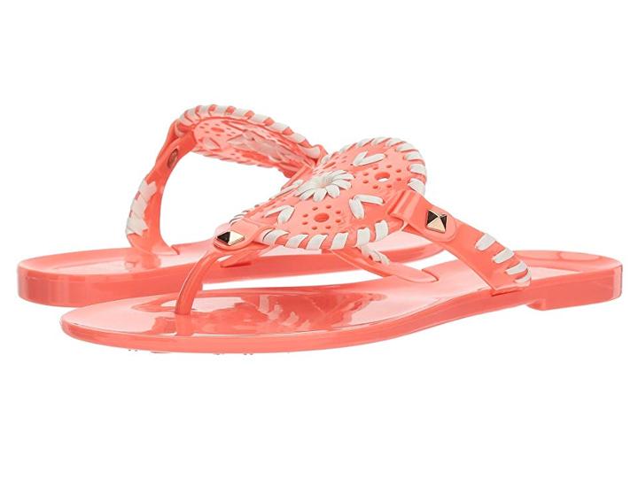 Jack Rogers Kids Miss Georgica Jelly (toddler/little Kid/big Kid) (geranium/white) Girls Shoes