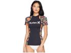 Hurley Short Sleeve One And Only Floral Rashguard (black) Women's Swimwear